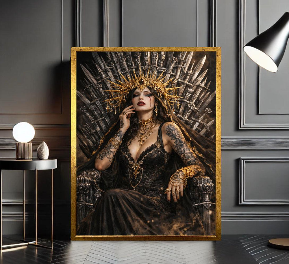 Regal Gothic Portrait Canvas  Dark Fantasy Art Style