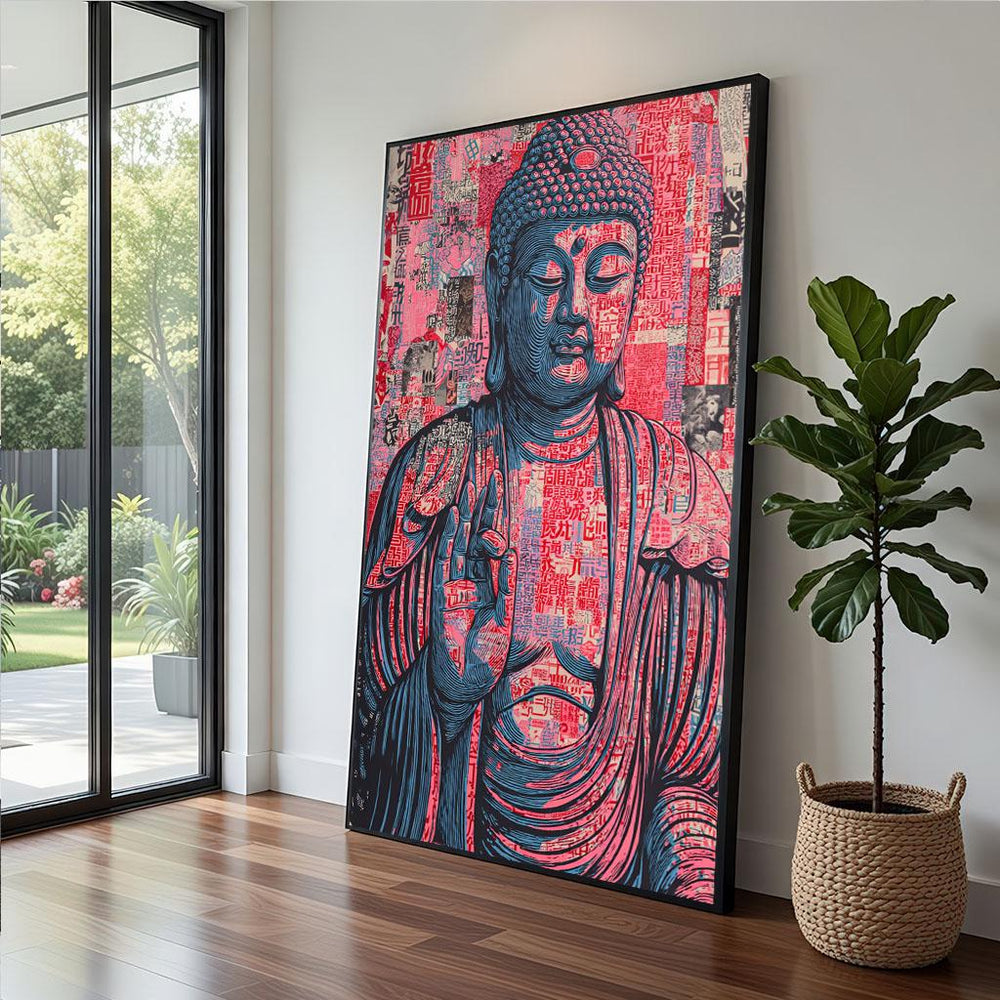 Buddha Pink Canvas  Modern Spiritual Art