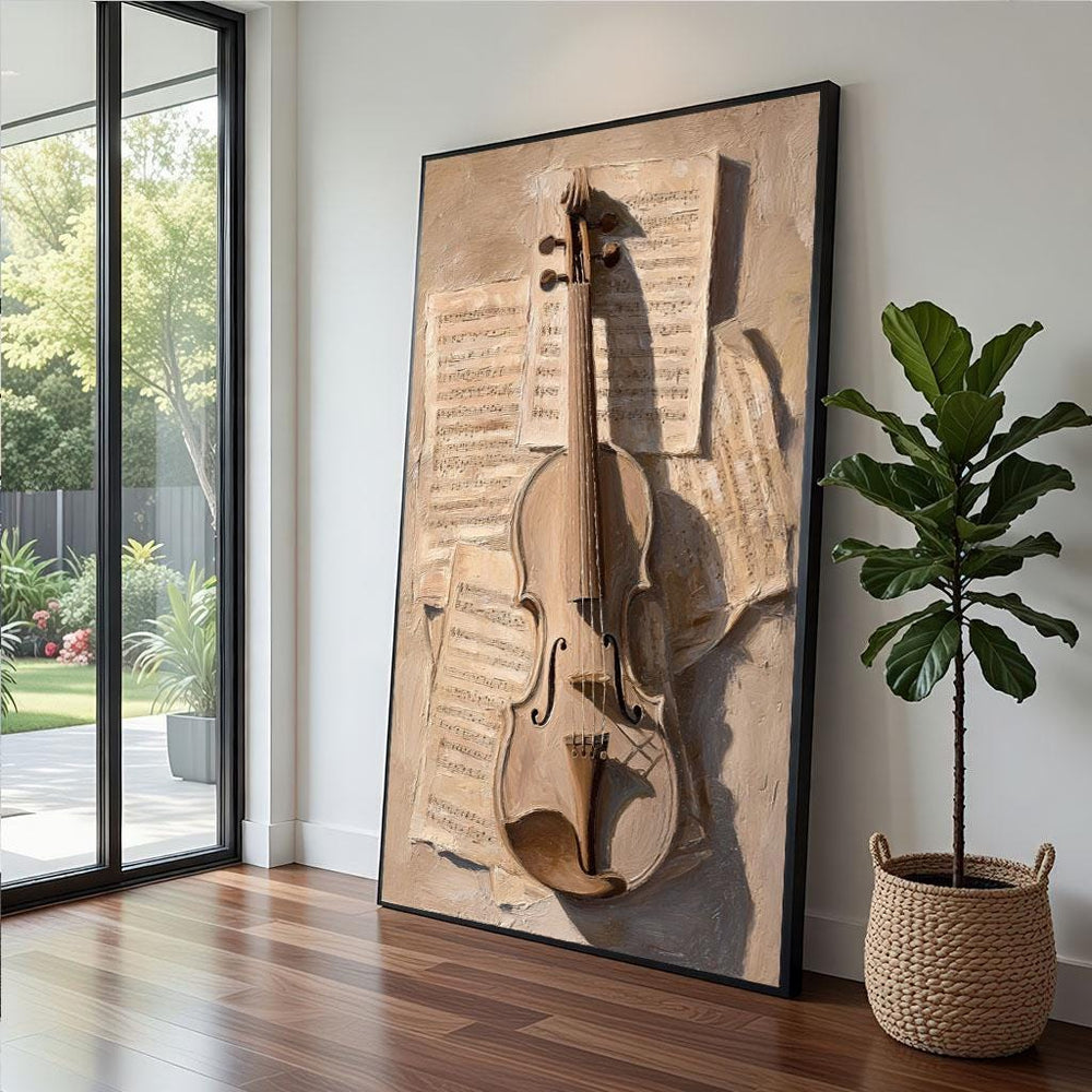 Violin Music Canvas  3d Textured Art Print