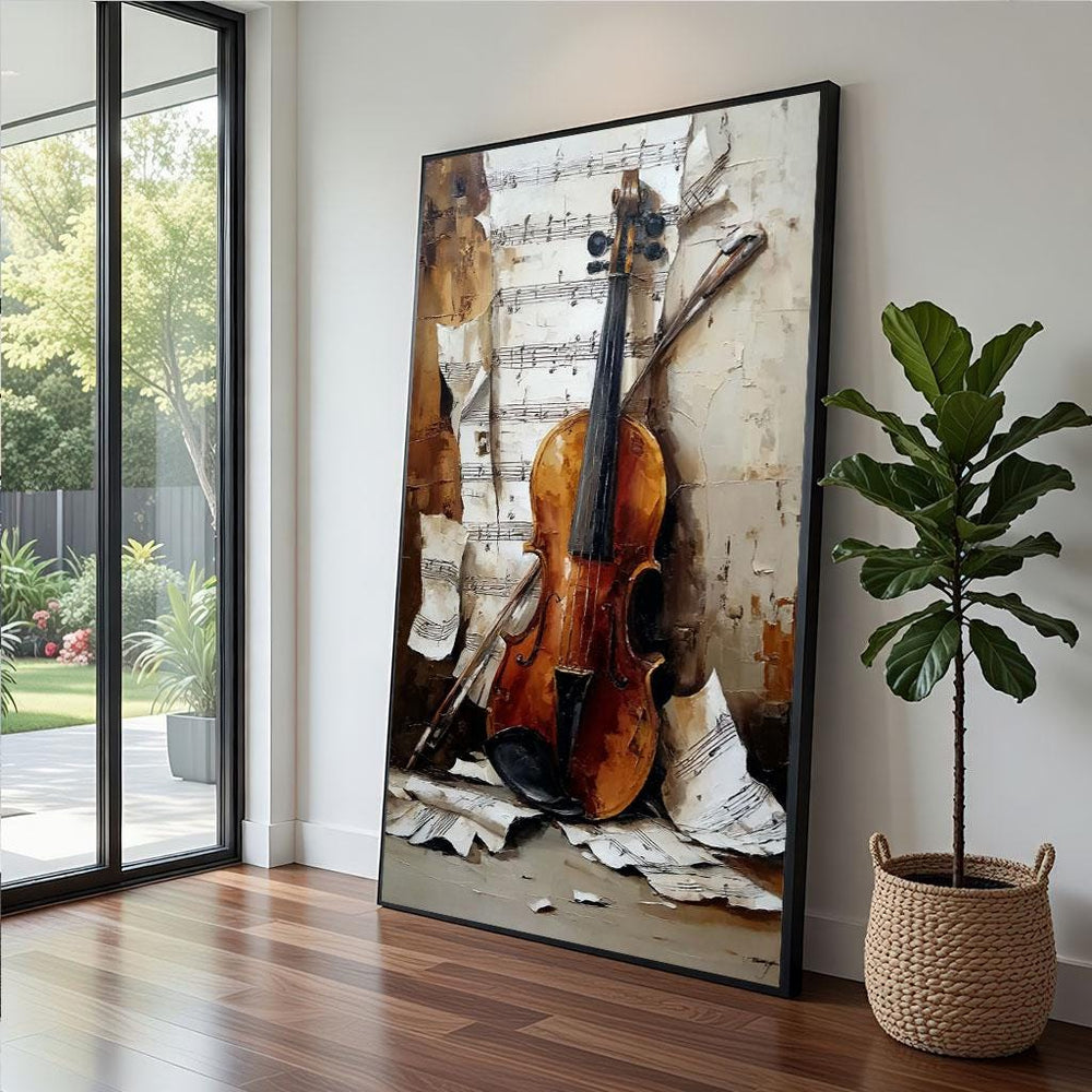 Violin Music Canvas  Rustic Vintage Art Print