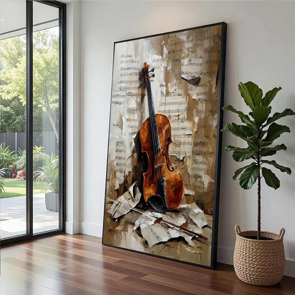 Vintage Violin Canvas  Rustic Music Art Print