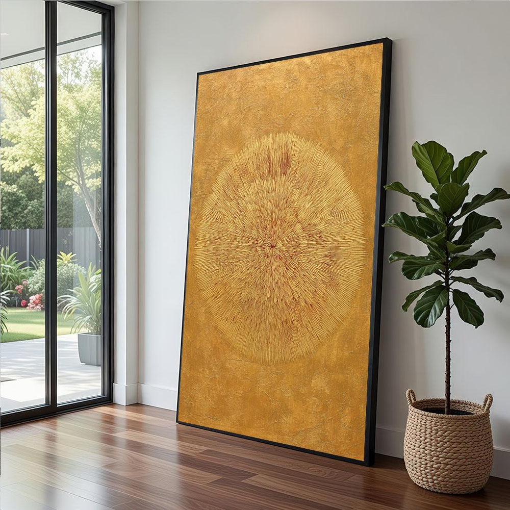 Golden Mandala Canvas  Textured Sacred Art