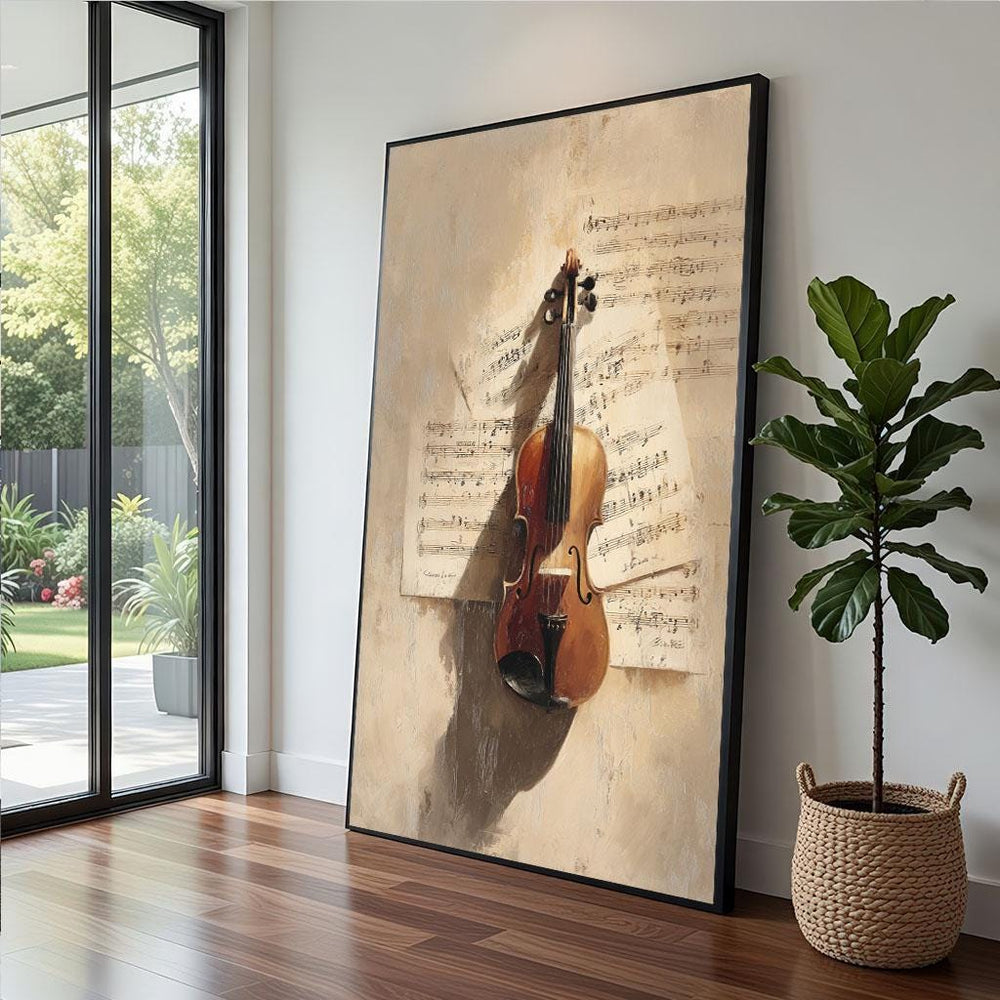 Vintage Violin Canvas  Classical Music Art Print