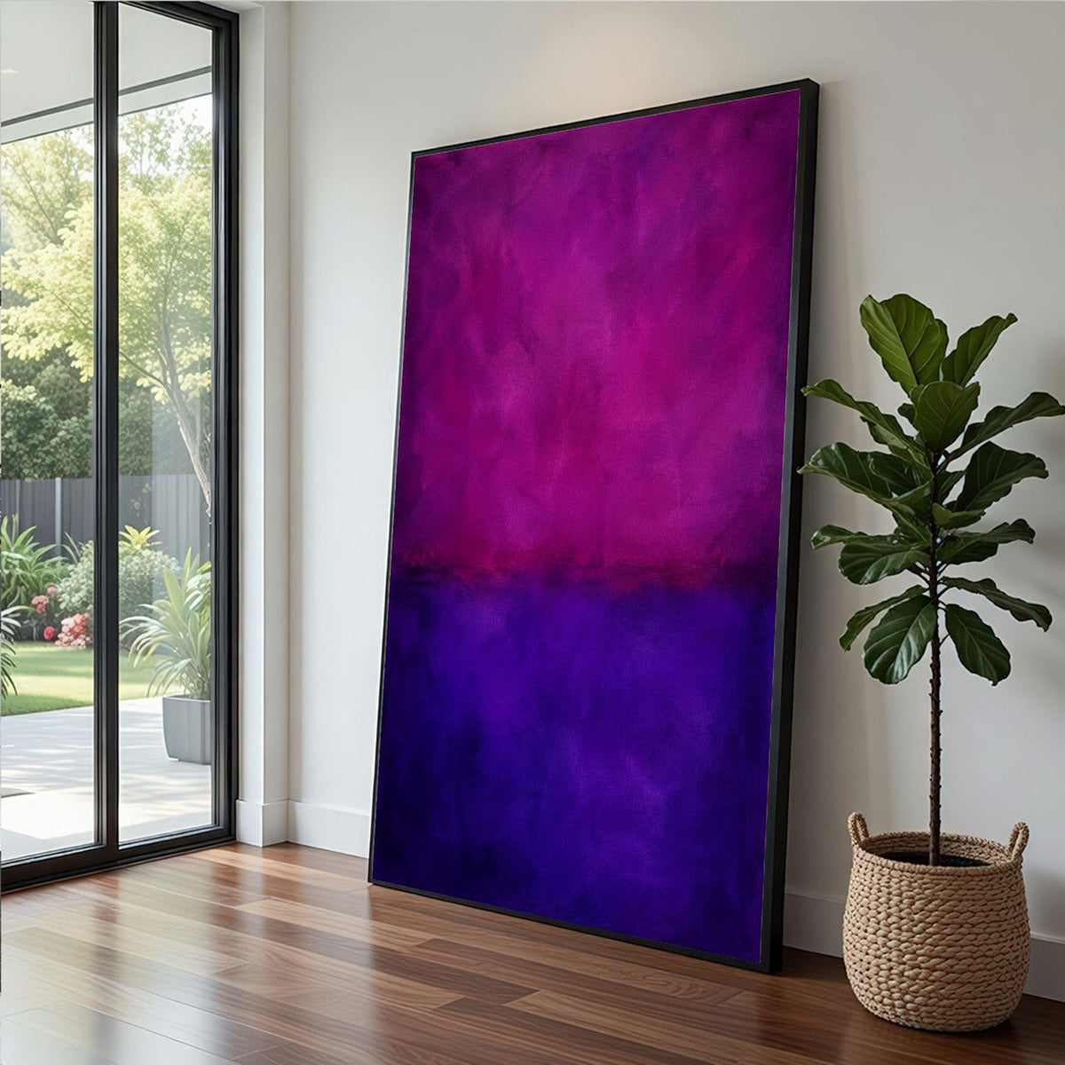 Image 1 of Mark Rothko Purple Magenta Framed Wall Art, Abstract Color Field Canvas Print, Living Room Decor
