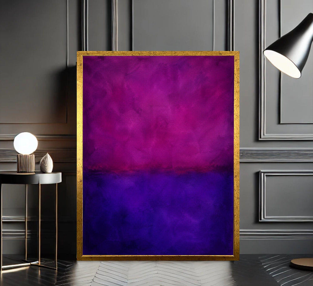 Mark Rothko Purple Magenta Framed Wall Art, Abstract Color Field Canvas Print, Living Room Decor