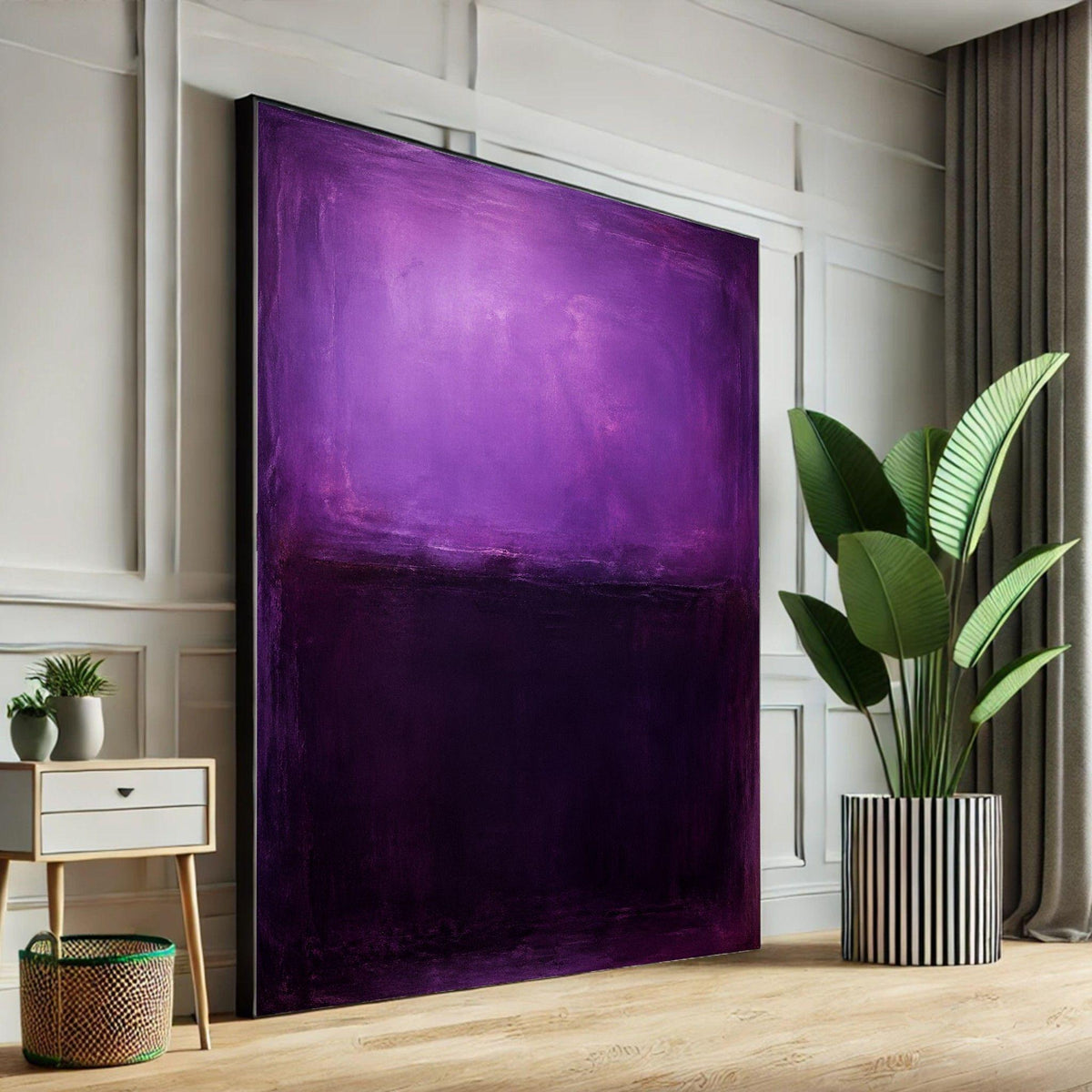 Image 5 of Mark Rothko Purple Framed Wall Art, Deep Lavender Framed Wall Art, Abstract Living, Abstract Color Field Canvas Print