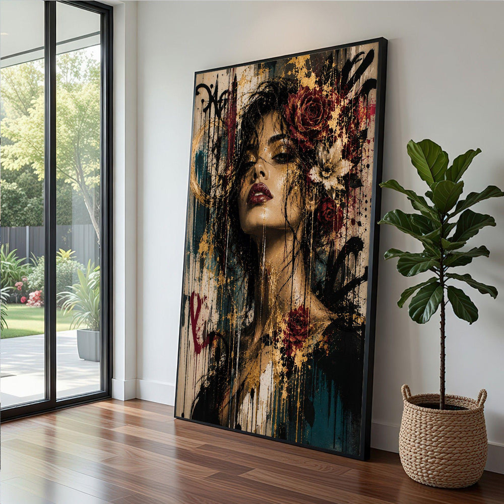 Marilyn Monroe Pop Art Framed Wall Art, Bold Colorful Canvas Print, Retro Glam Living Room Decor