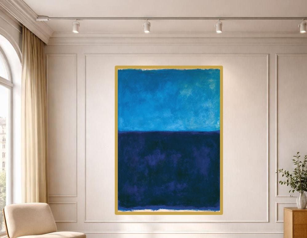 Mark Rothko Blue Wall Art Print, Abstract Color Field Canvas Art, Living Room Decor, Ready to Hang