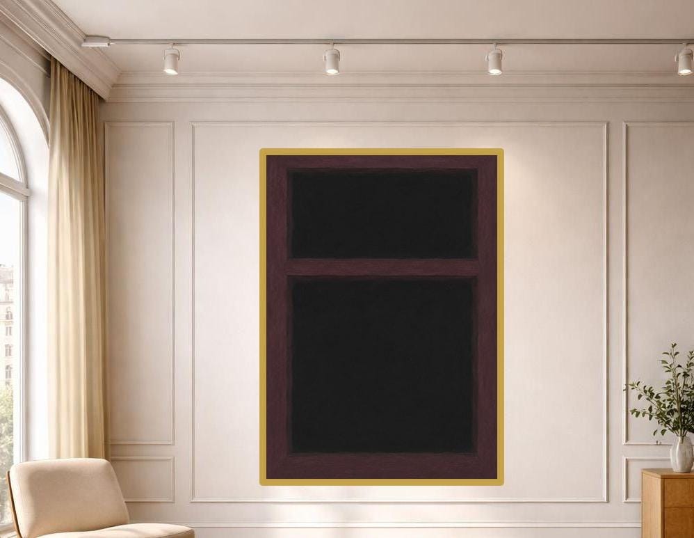 Mark Rothko Black Canvas Wall Art, Abstract Color Field Print, Living Room Decor, Framed Canvas