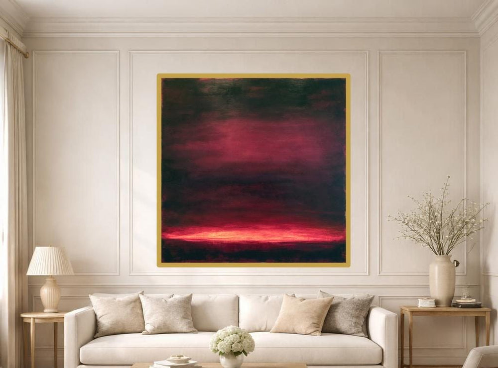 Mark Rothko Red Canvas Wall Art, Abstract Color Field Print, Living Room Decor, Framed Canvas