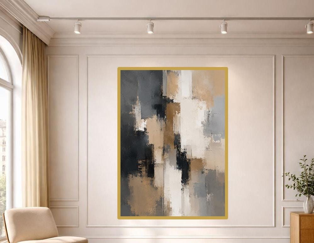 Abstract Color Blocks Canvas Print, Abstract Art Print, Living Room Wall Decor, Ready to Hang
