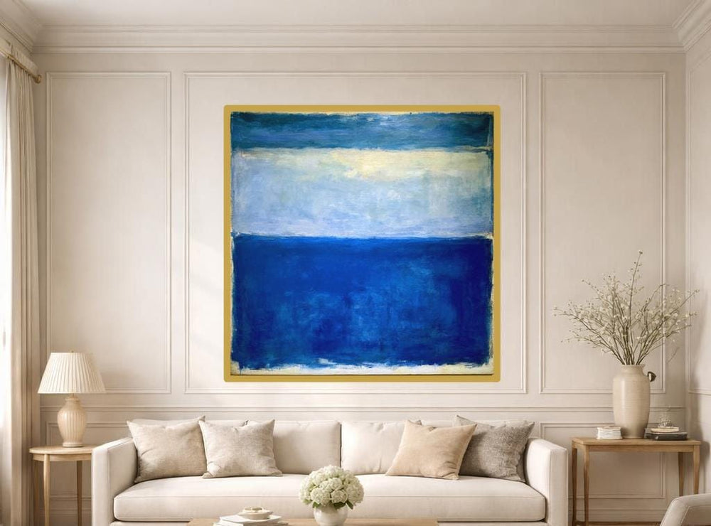 Blue Color Field Canvas Print, Color Field Art, Living Room Wall Decor, Ready to Hang