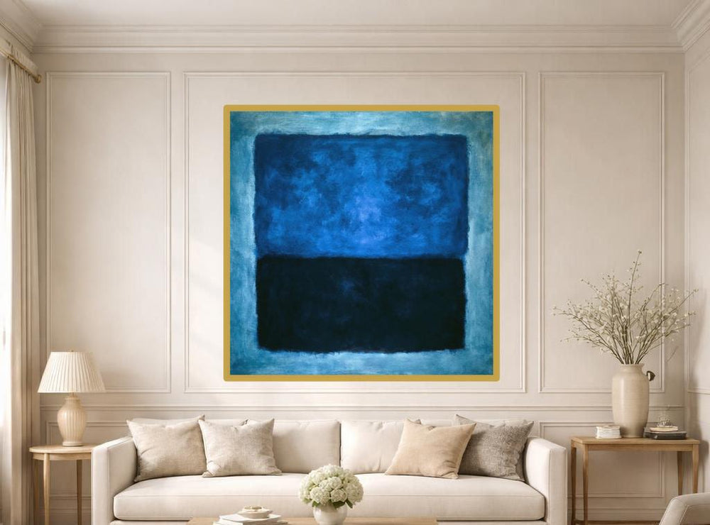Mark Rothko Blue Color Block Canvas Wall Art, Modern Abstract Print, Living Room Decor