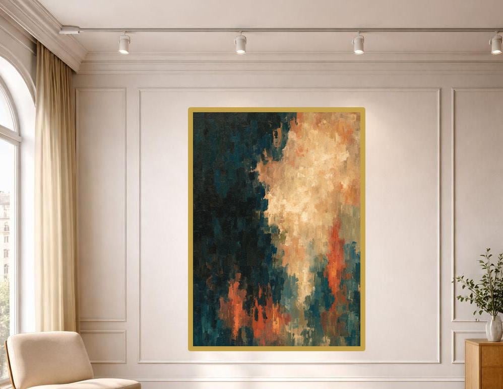 Abstract Color Blocks Canvas Print, Abstract Art Print, Living Room Wall Decor, Ready to Hang