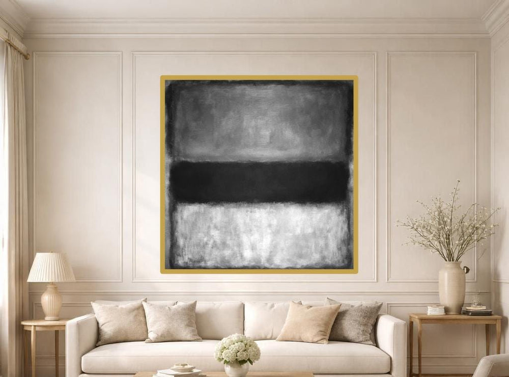 Modern Abstract Black and White Color Field Canvas Print, Color Field Print, Living Room Decor, Framed Canvas