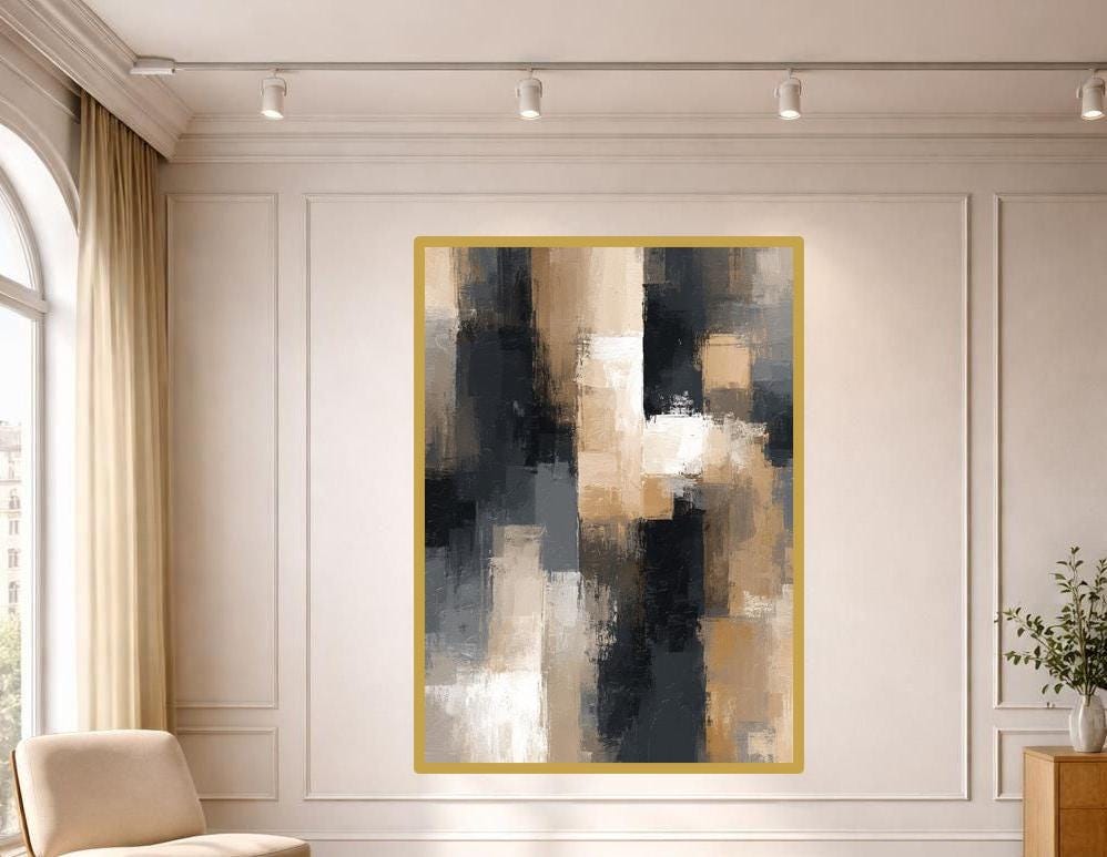 Abstract Color Blocks Canvas Print, Abstract Art Print, Living Room Wall Decor, Ready to Hang