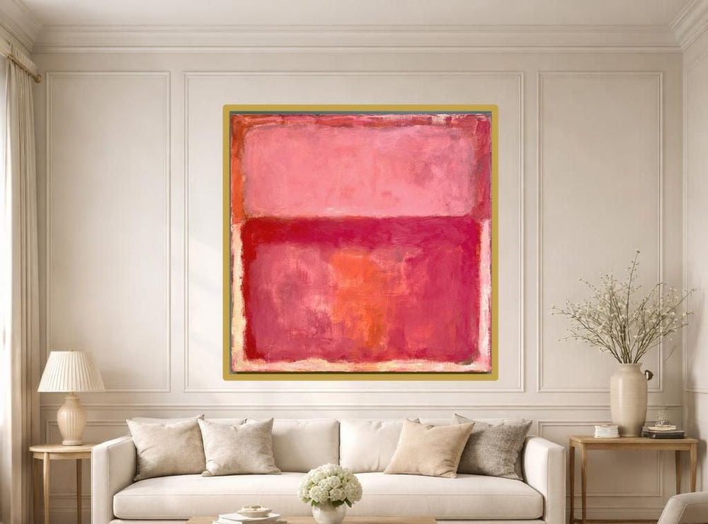 Mark Rothko Pink Canvas Print, Minimalist Color Field Wall Art, Living Room Decor, Framed Canvas