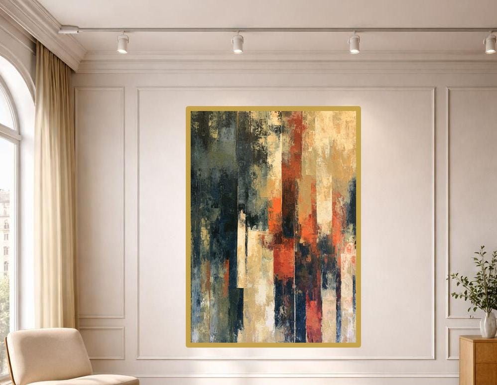 Abstract Color Blocks Canvas Print, Abstract Art Print, Living Room Wall Decor, Ready to Hang