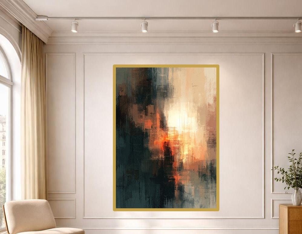 Abstract Color Blocks Canvas Print, Abstract Art Print, Living Room Wall Decor, Ready to Hang