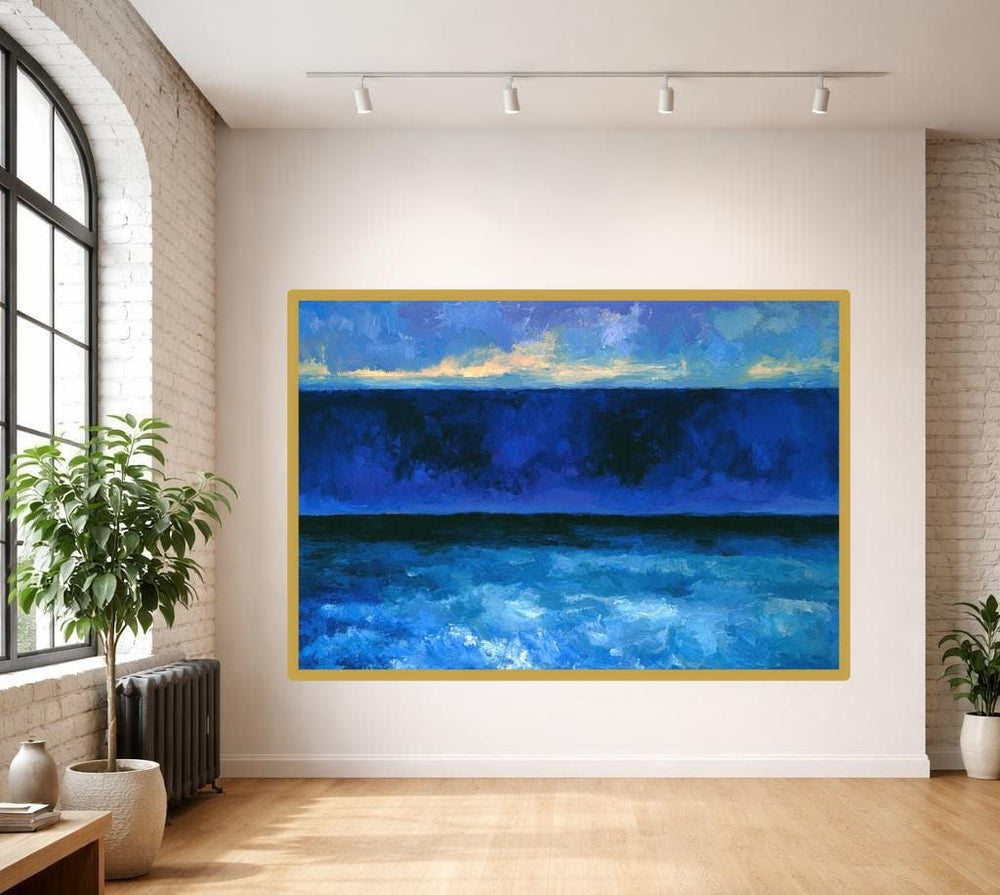 Modern Blue Color Field Canvas Print, Color Field Print, Living Room Decor, Framed Canvas