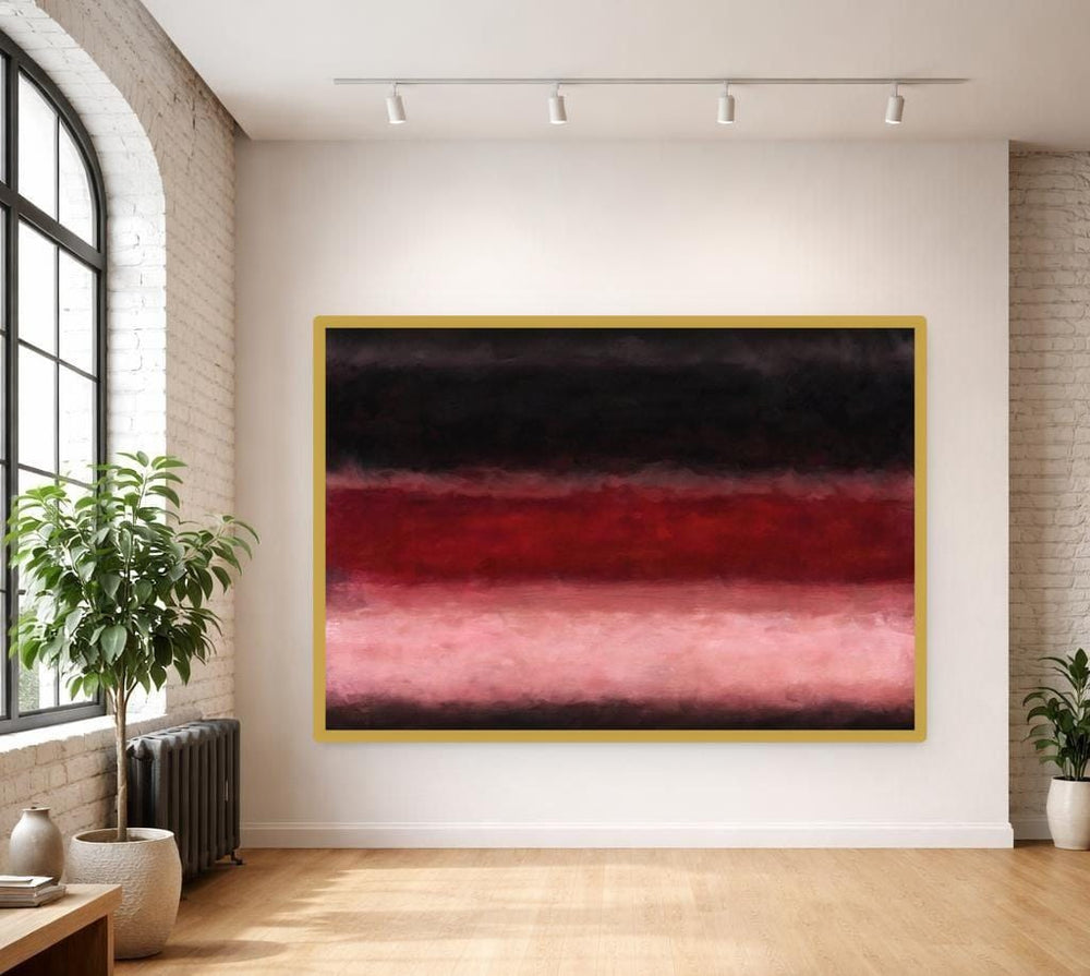 Mark Rothko Red Abstract Wall Art, Minimalist Color Block Print, Living Room Decor, Framed Canvas