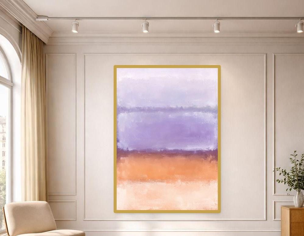 Mark Rothko Purple Abstract Wall Art, Minimalist Color Block Print, Living Room Decor, Framed Canvas