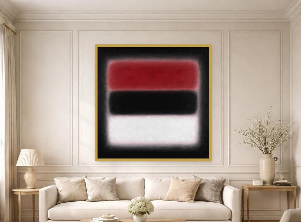 Mark Rothko Red Abstract Wall Art, Minimalist Color Block Print, Living Room Decor, Framed Canvas