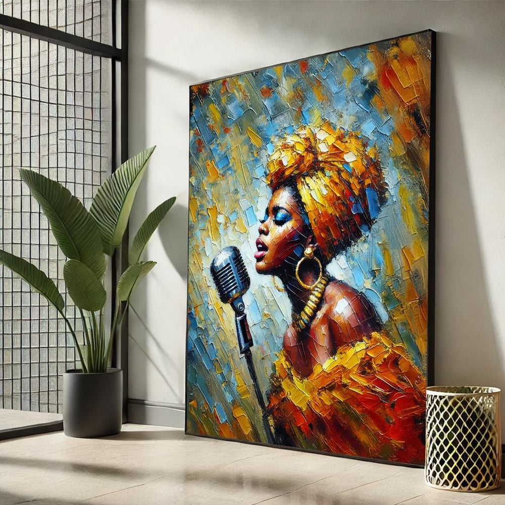 Jazz Singer Canvas Print - African American Music Wall Art