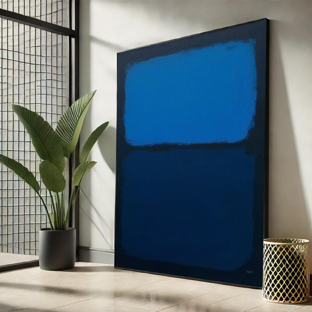 Rothko Abstract Canvas Art – Modern Blue Black Wall Decor