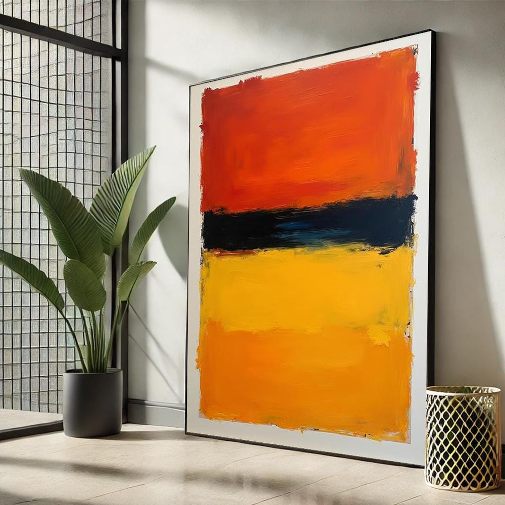 Rothko Style Abstract Canvas Print, Red, Orange, Yellow, Ready to Hang
