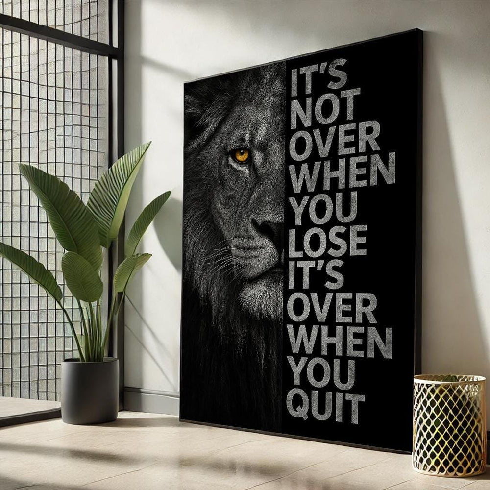 Lion Motivational Canvas Print | Gym Office Decor