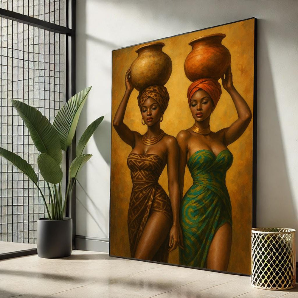 African Black Women Canvas Art | Cultural Decor for Living Room