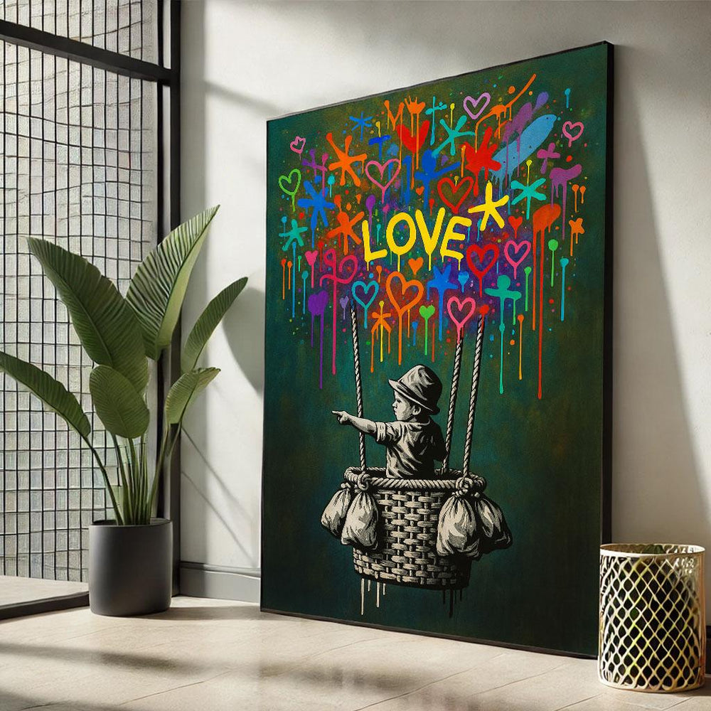 Colorful Street Art Canvas Print | Urban Living Room Decor