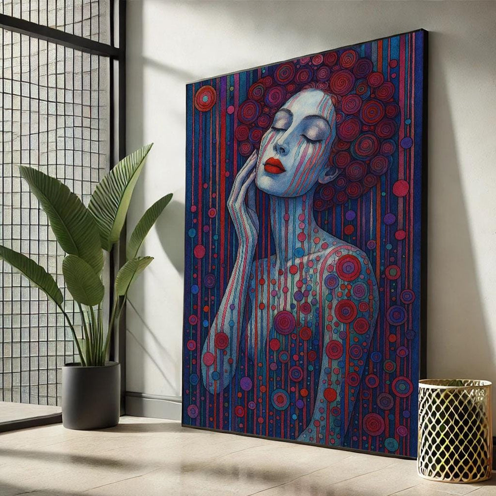 Elegant Abstract Woman Canvas Wall Art Print  Vibrant Bedroom Wall Decor  Statement Piece