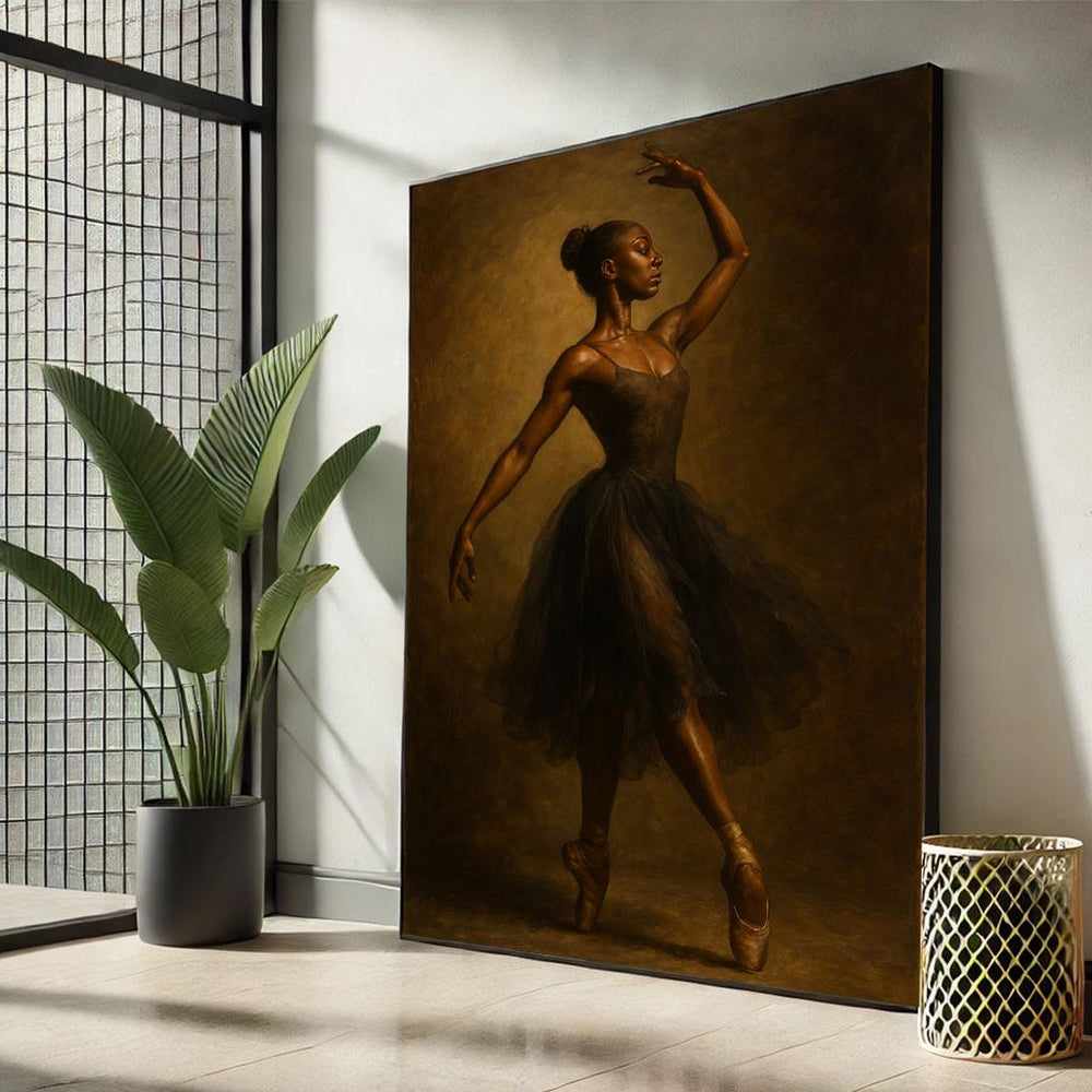 Elegant Black Ballerina Canvas Wall Art Print  Classic Dance Bedroom Wall Decor  Statement Piece