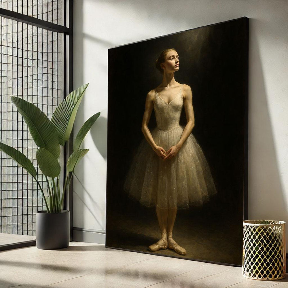 Ballerina in Tulle Dress Canvas Print, Classic Bedroom Decor