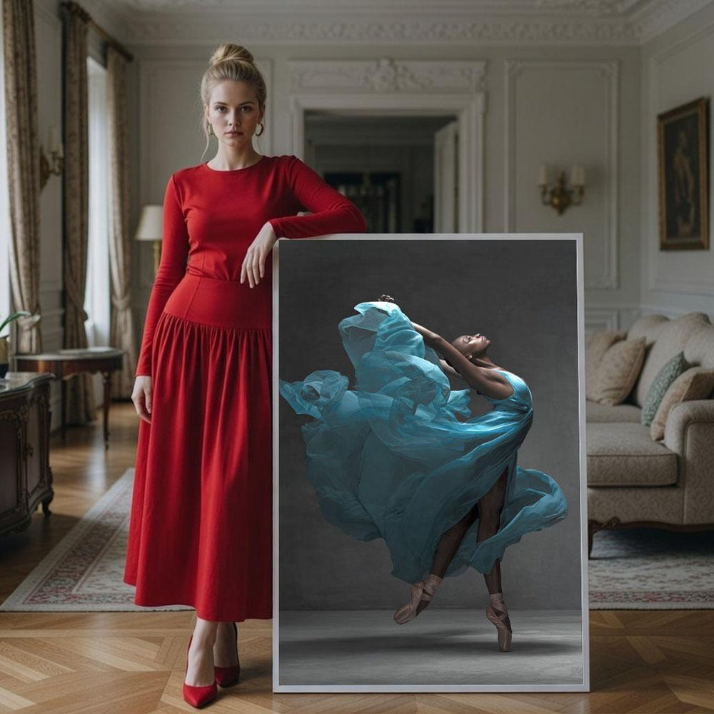 Elegant Ballet Dancer Canvas Wall Art Print  Modern Living Room Decor  Luxury Gift