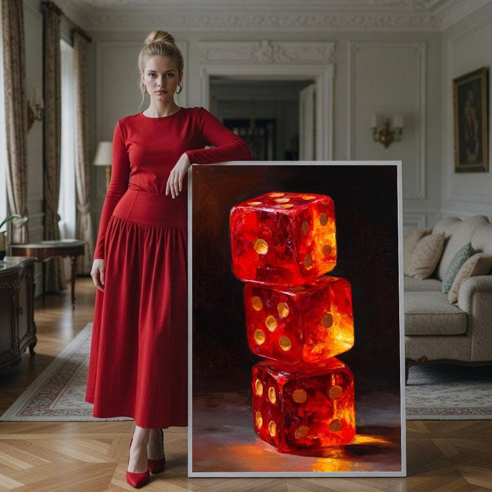 Red Dice Canvas Print: Modern Statement Wall Art