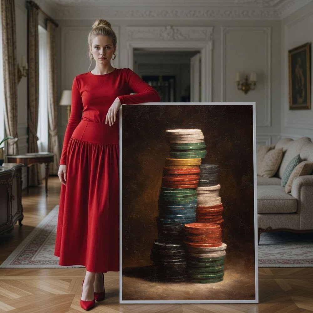 Woman in Red Dress Canvas Print, Chic Living Room Art