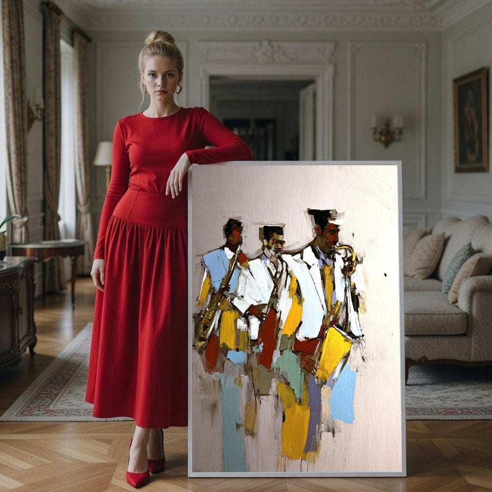 Jazz Trio Canvas Print: Vintage Musician Style Wall Art