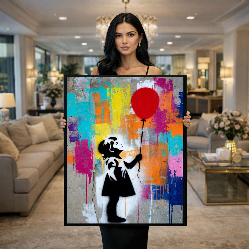 Banksy Girl with Balloon Canvas Print - Modern Graffiti Wall Art