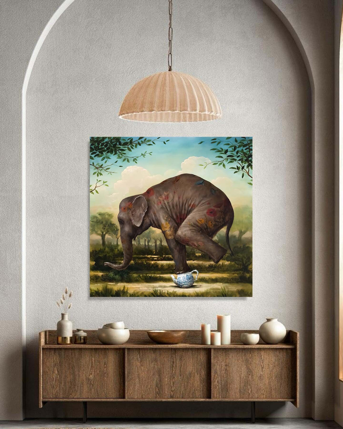 Funny Elephant, Abstract Canvas Wall Art, Wall Decor, Wall Art, Surreal Art,Funny Animal Wall Decor, Unique Artwork, Quirky Home Decoration