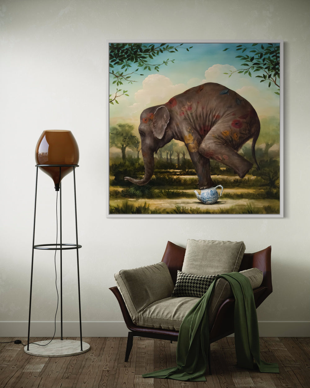 Funny Elephant, Abstract Canvas Wall Art, Wall Decor, Wall Art, Surreal Art,Funny Animal Wall Decor, Unique Artwork, Quirky Home Decoration