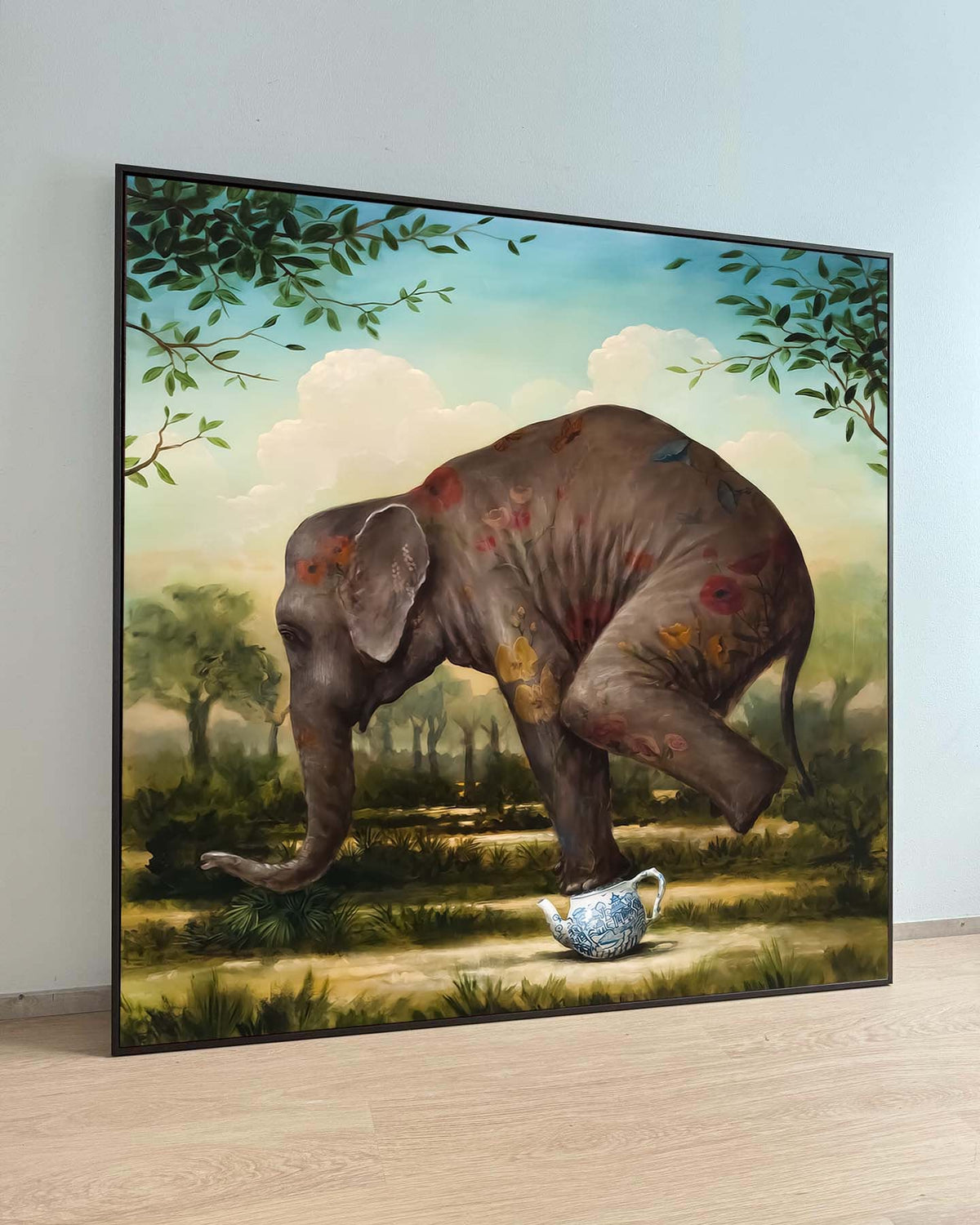 Funny Elephant, Abstract Canvas Wall Art, Wall Decor, Wall Art, Surreal Art,Funny Animal Wall Decor, Unique Artwork, Quirky Home Decoration