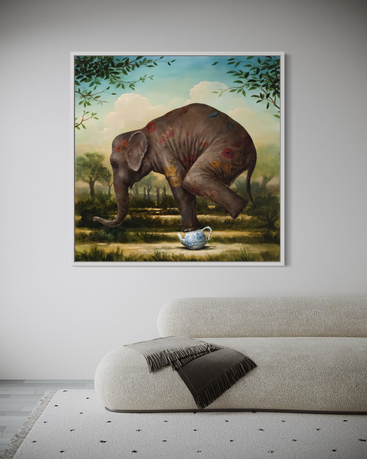 Funny Elephant, Abstract Canvas Wall Art, Wall Decor, Wall Art, Surreal Art,Funny Animal Wall Decor, Unique Artwork, Quirky Home Decoration