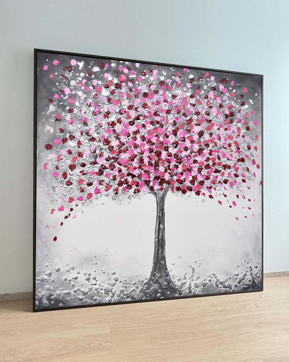 Cherry Blossom Tree Art, Pink Flower Canvas, Modern Wall Art, Ready to Hang Home Decor