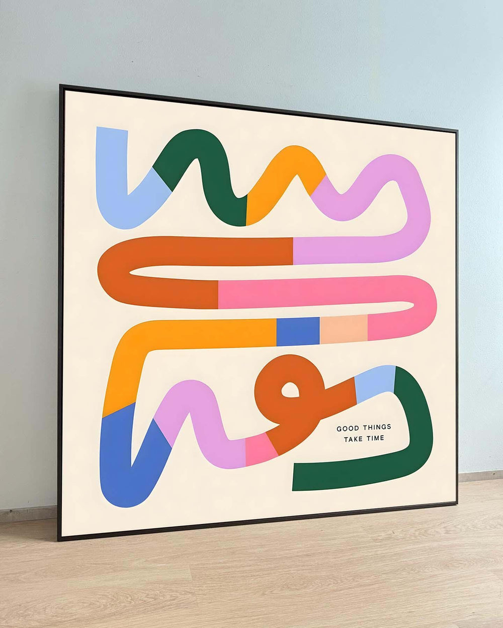 Good Things Take Time Abstract Art, Colorful Inspirational Print, Modern Wall Decor, Motivational Canvas