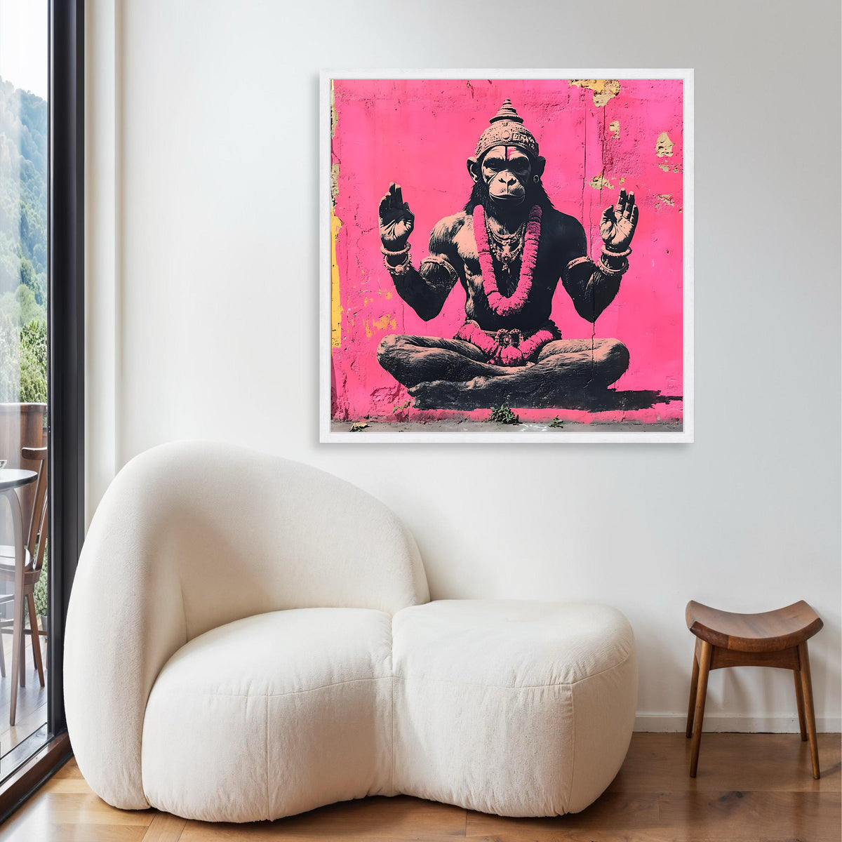 Meditating Buddha Canvas Print, Serene Spiritual Wall Art, Zen Home Decor with Gold Accents, Peaceful Buddha Statue Painting Style Artwork