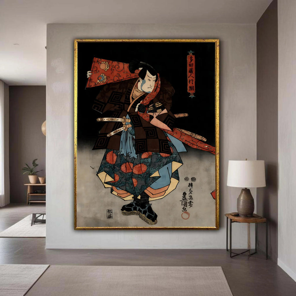 Japanese Samurai Warrior Canvas, Traditional Ukiyo-e Art Print, Vintage Samurai Wall Decor, Historic Asian Canvas, Gift Art, Home Decor