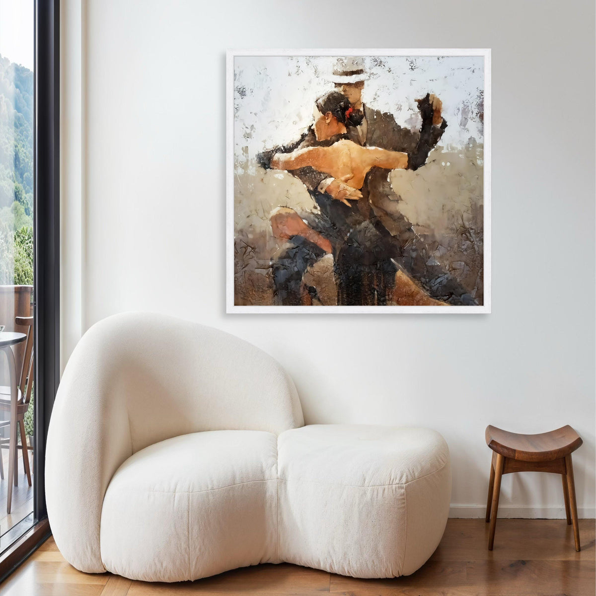 Passionate Tango Dance Couple, Abstract Canvas Wall Art, Romantic Ballroom Scene, Painting Print, Elegant Home Decor Gift Art, Home Decor